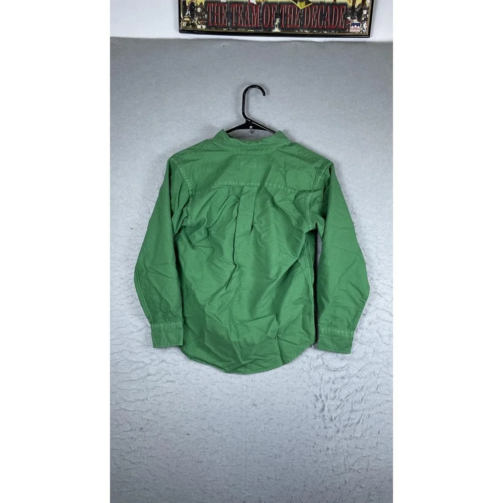 Ralph Lauren Shirt Boys Medium 10-12 Green Button Down Long Sleeve Big Pony Logo